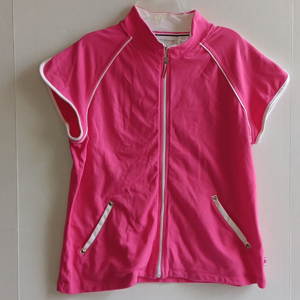 LIZ CLAIBORNE JACKET PINK/ WHITE